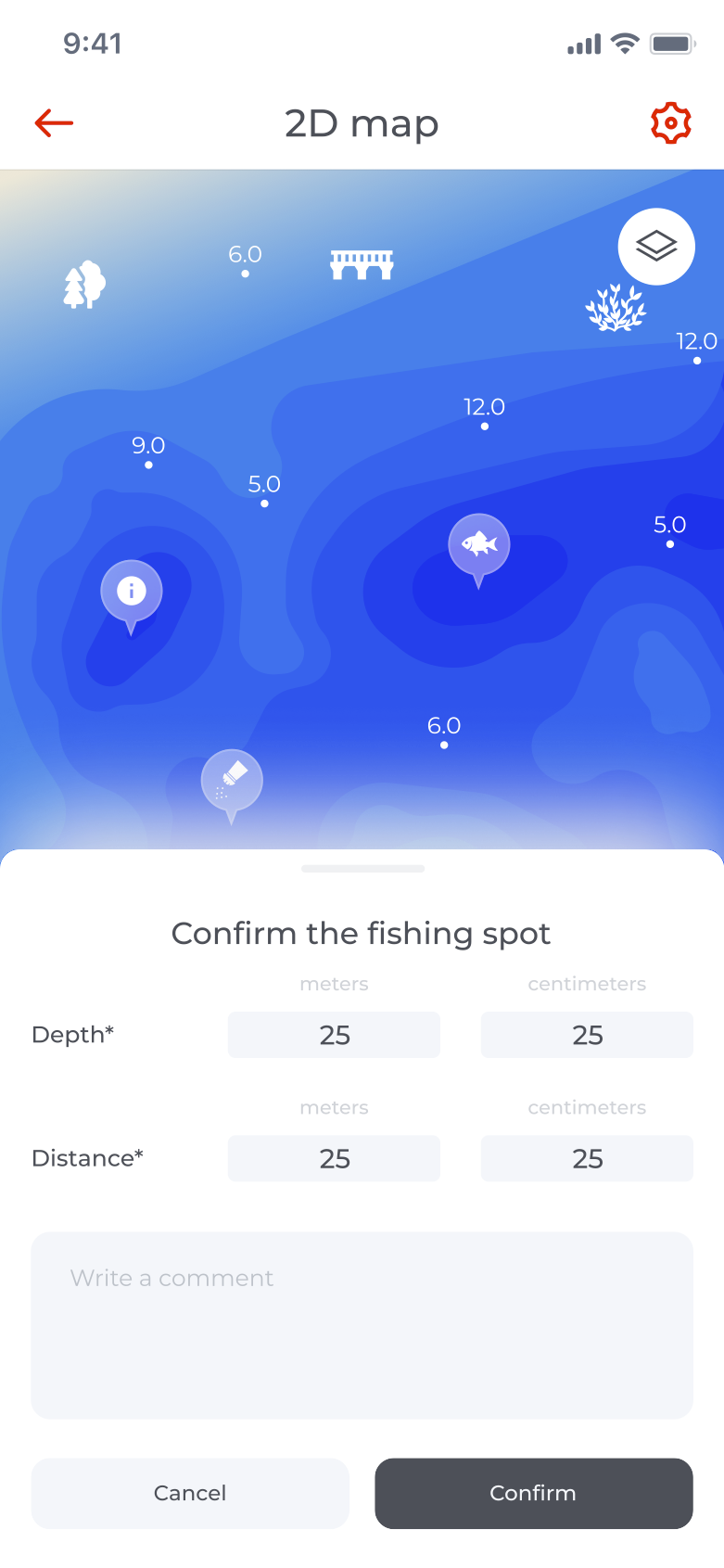 Экран приложения FisherNote